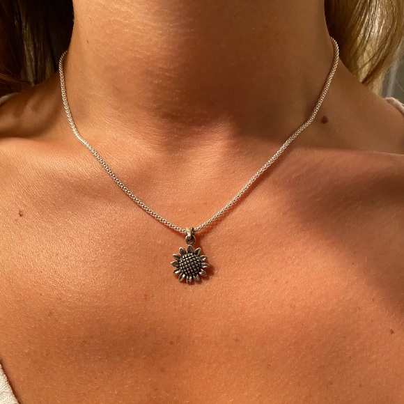 Sterling Silver Sunflower Necklace - Picture 11 of 15